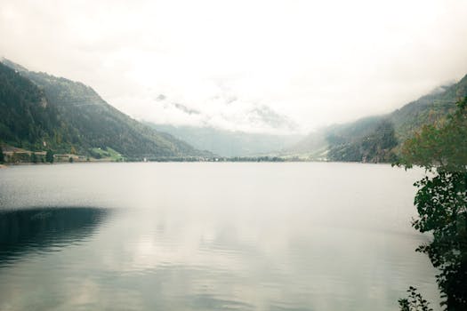 Serene Mountain Lake in Saint Moritz, Switzerland